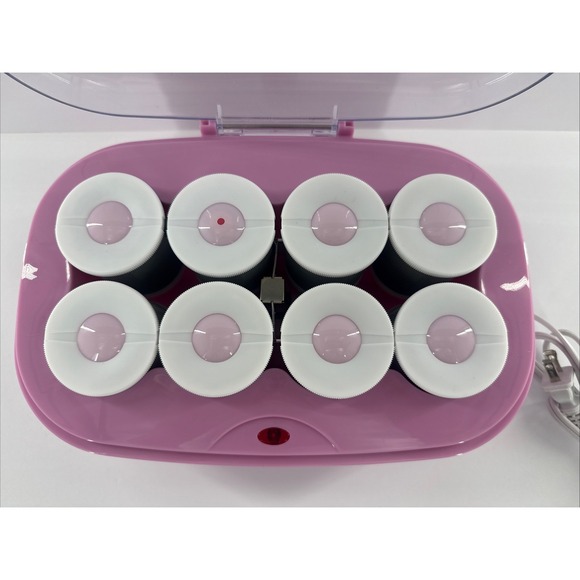 Conair InfinitiPro Mega Volume Waves 8 Jumbo Flocked 2" Hot Rollers PINK No Clip - Picture 3 of 4